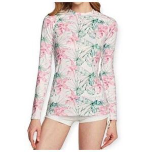 ATHLIO PINK & WHITE FLORAL ATHLETIC TOP SZ.L EUC.